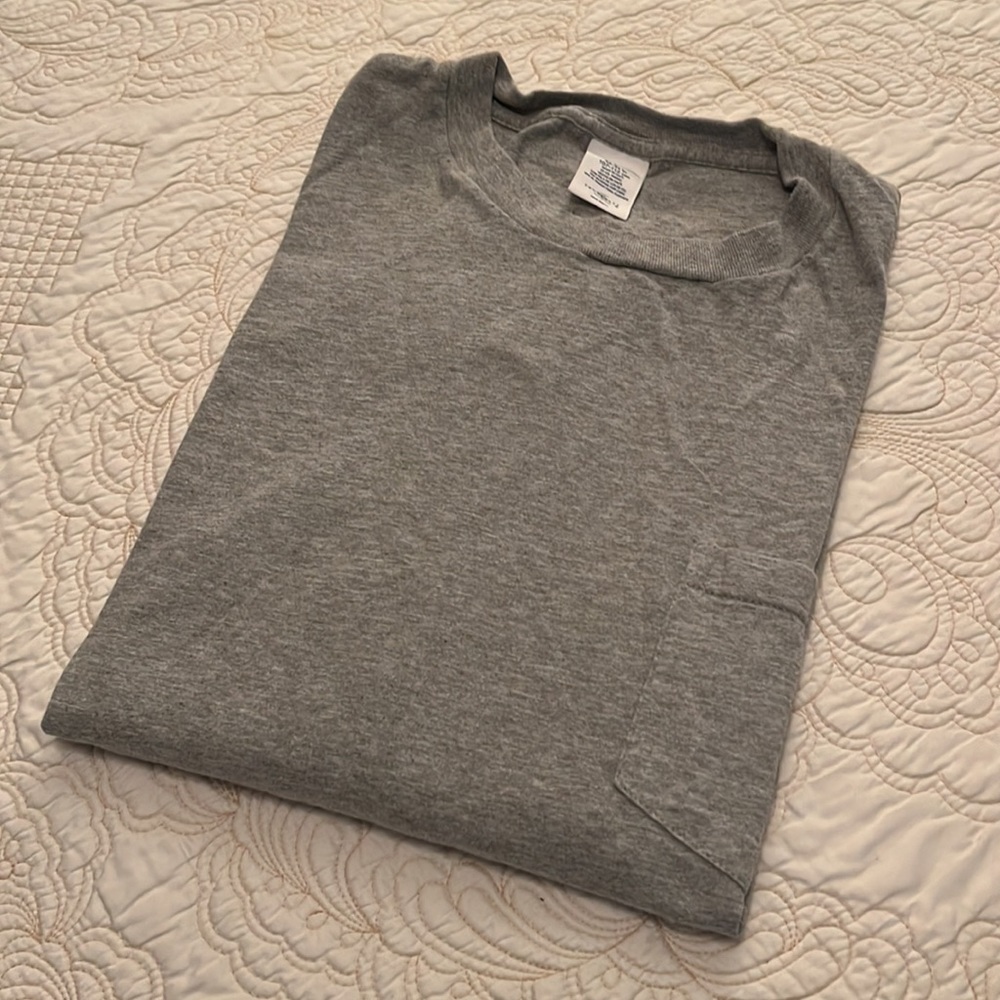 Grey Crew Neck Long Sleeve T-Shirt